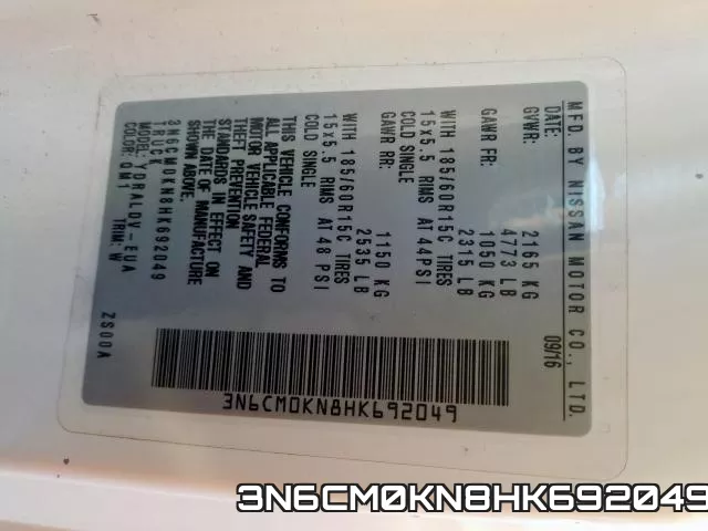 3N6CM0KN8HK692049