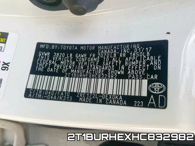 2T1BURHEXHC832982