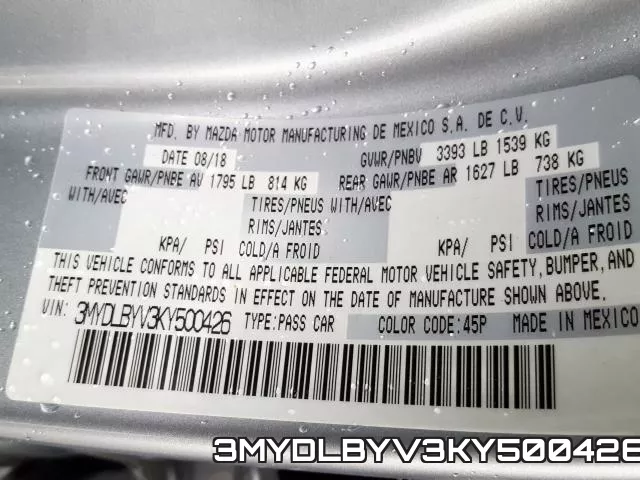 3MYDLBYV3KY500426