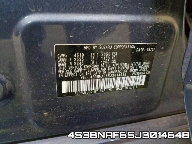 4S3BNAF65J3014648