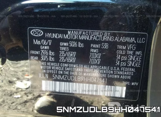 5NMZUDLB9HH047541