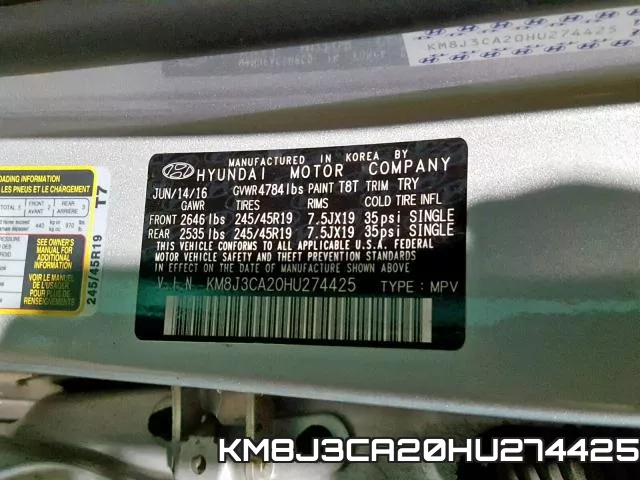 KM8J3CA20HU274425