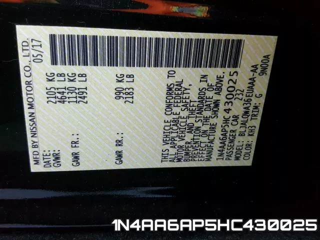 1N4AA6AP5HC430025