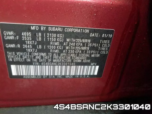 4S4BSANC2K3301040