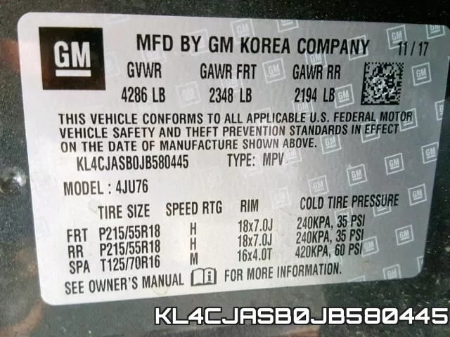 KL4CJASB0JB580445
