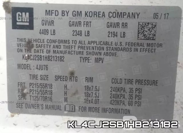 KL4CJ2SB1HB213182