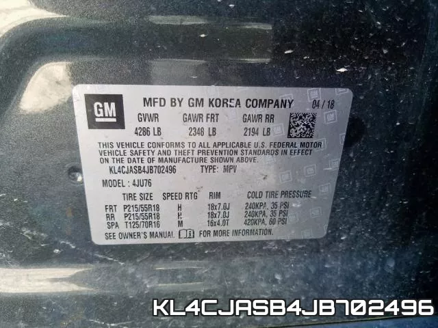 KL4CJASB4JB702496