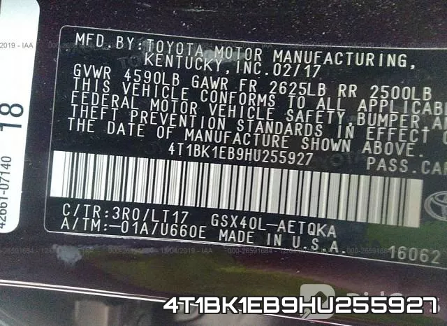 4T1BK1EB9HU255927