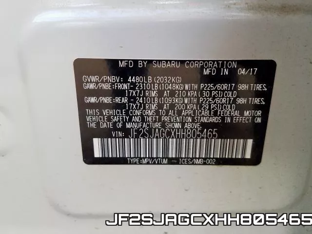 JF2SJAGCXHH805465