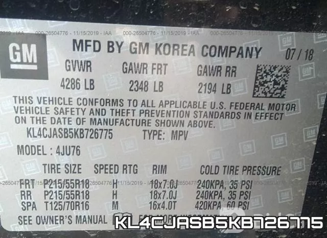 KL4CJASB5KB726775