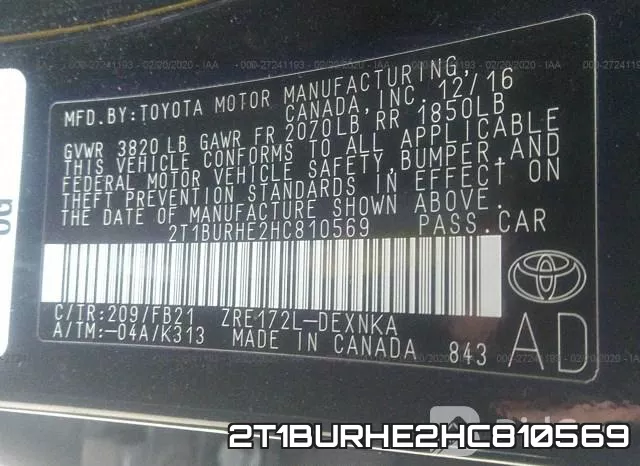 2T1BURHE2HC810569