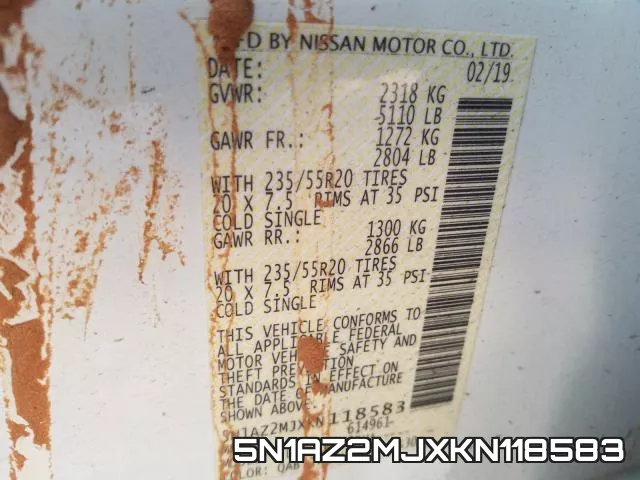 5N1AZ2MJXKN118583