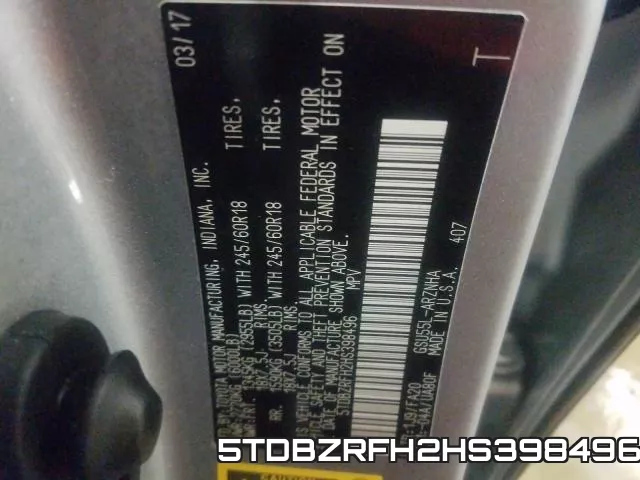5TDBZRFH2HS398496