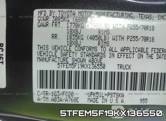 5TFEM5F19KX136550