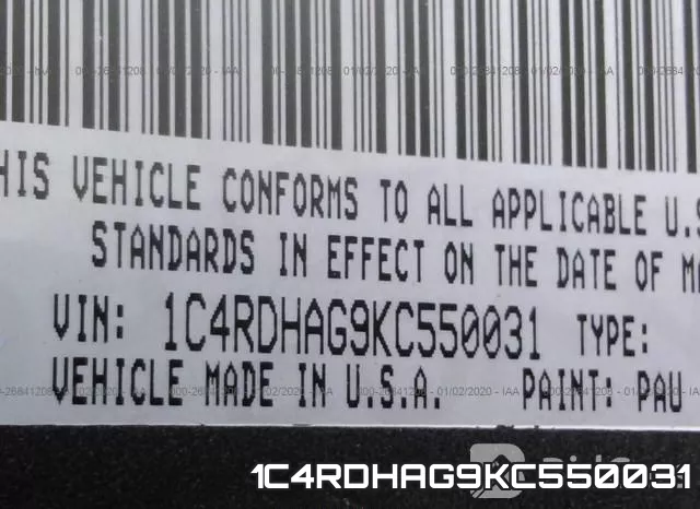1C4RDHAG9KC550031
