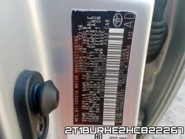 2T1BURHE2HC822267