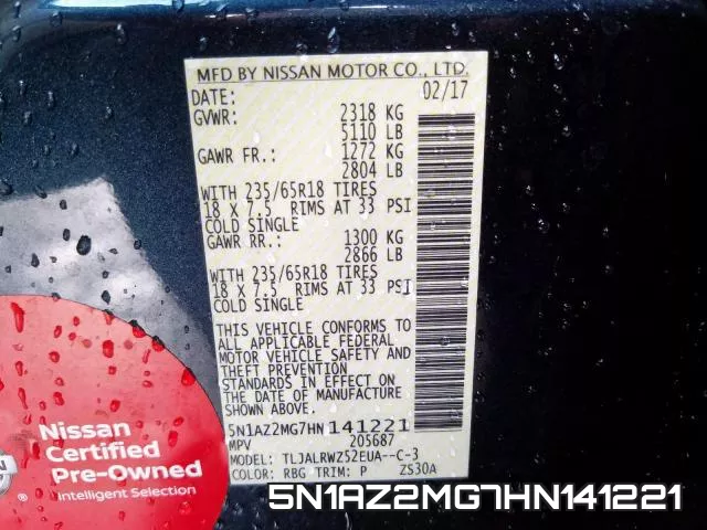 5N1AZ2MG7HN141221