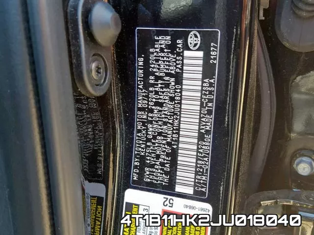 4T1B11HK2JU018040