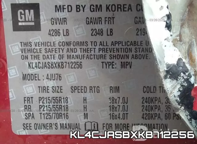 KL4CJASBXKB712256