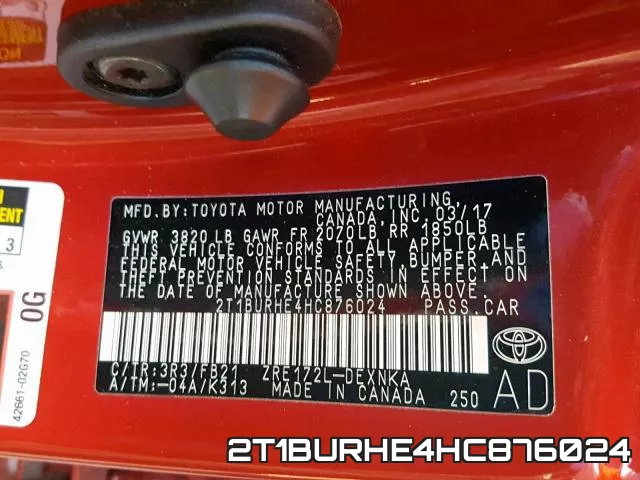 2T1BURHE4HC876024