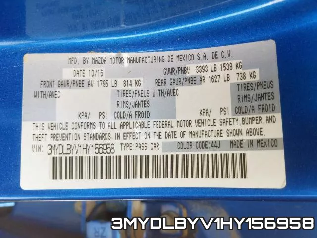 3MYDLBYV1HY156958