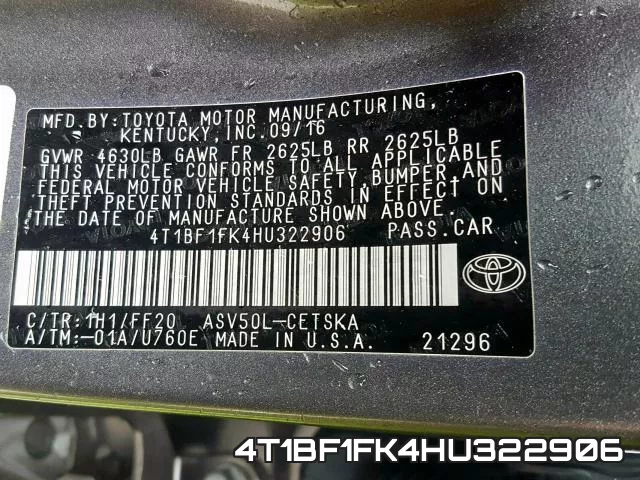 4T1BF1FK4HU322906
