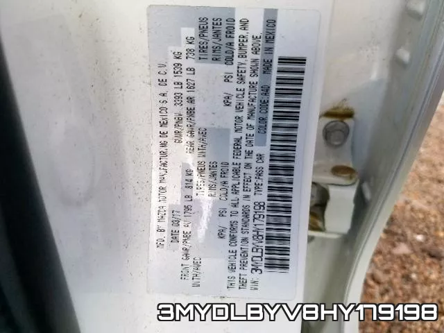 3MYDLBYV8HY179198