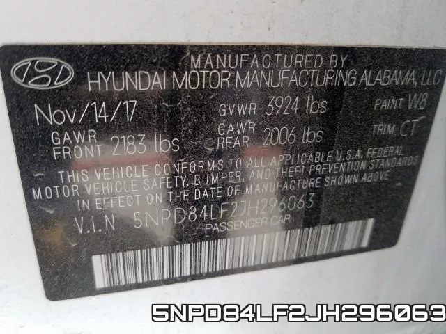 5NPD84LF2JH296063