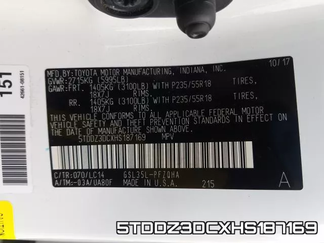 5TDDZ3DCXHS187169