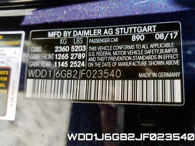 WDD1J6GB2JF023540