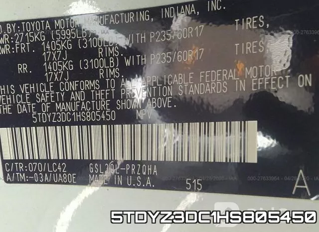 5TDYZ3DC1HS805450