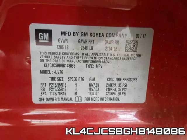 KL4CJCSBGHB148086