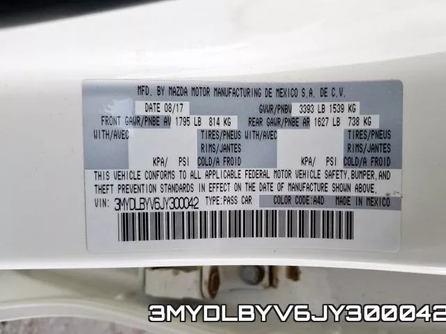 3MYDLBYV6JY300042