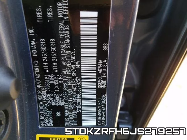 5TDKZRFH6JS279257