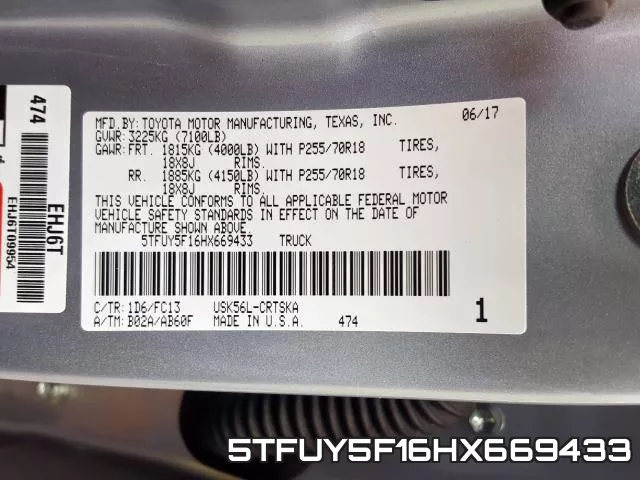 5TFUY5F16HX669433