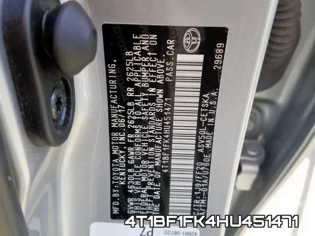 4T1BF1FK4HU451471