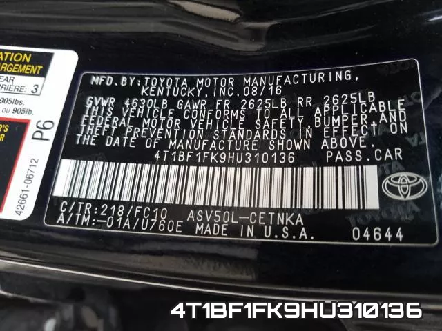 4T1BF1FK9HU310136