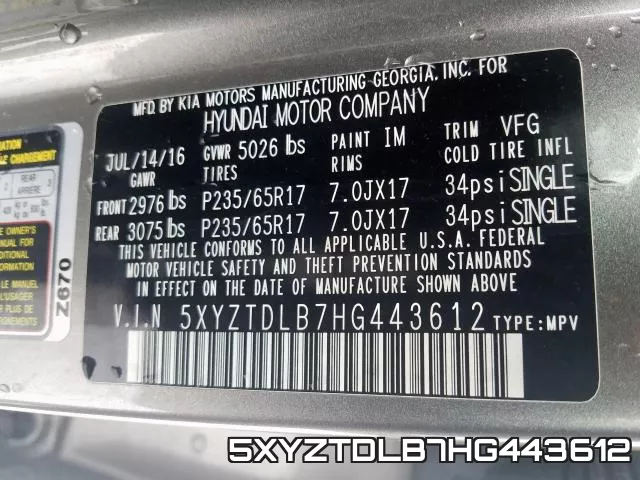 5XYZTDLB7HG443612