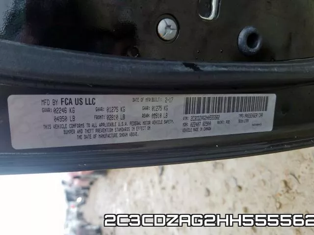 2C3CDZAG2HH555562