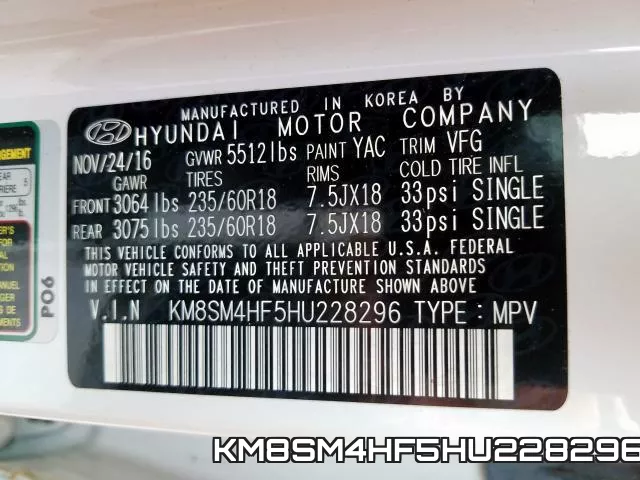 KM8SM4HF5HU228296
