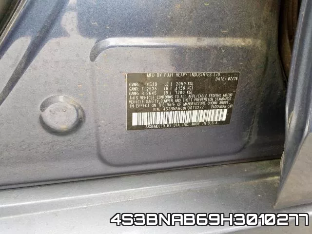 4S3BNAB69H3010277