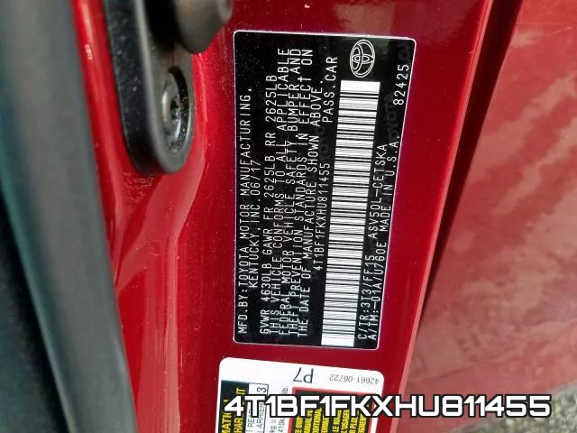 4T1BF1FKXHU811455