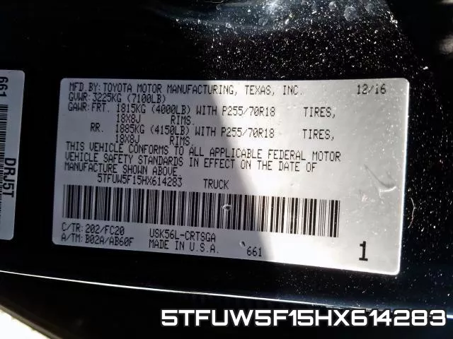 5TFUW5F15HX614283