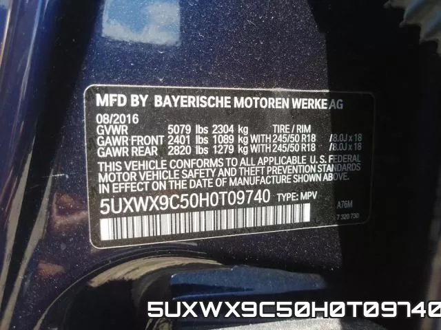 5UXWX9C50H0T09740