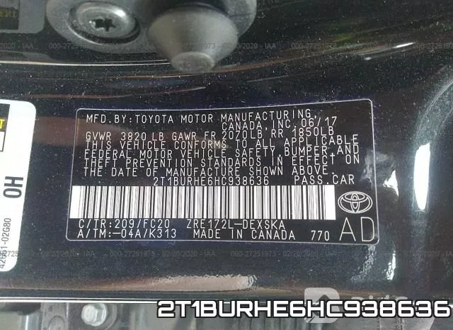 2T1BURHE6HC938636