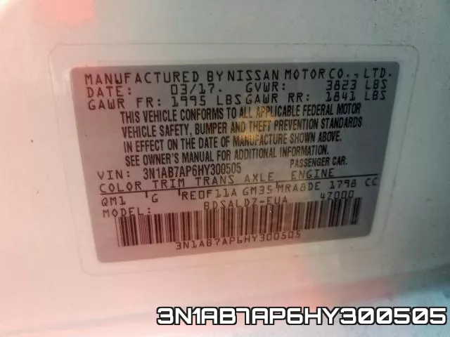 3N1AB7AP6HY300505