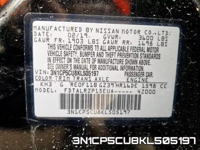 3N1CP5CU8KL505197
