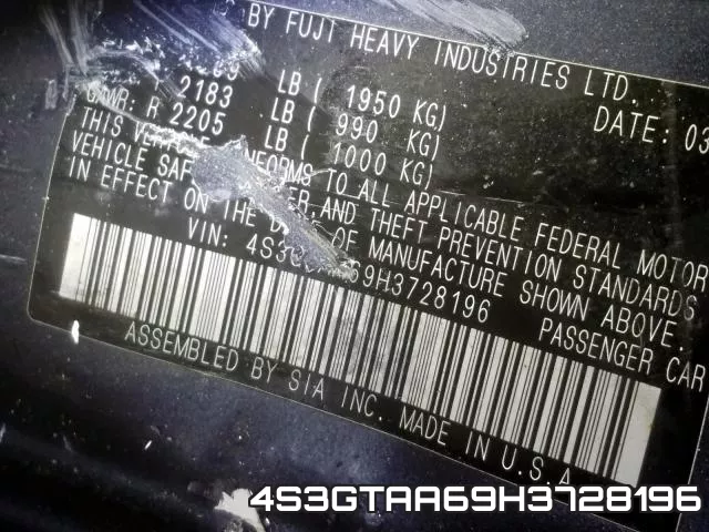 4S3GTAA69H3728196
