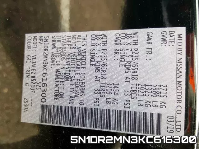 5N1DR2MN3KC616300