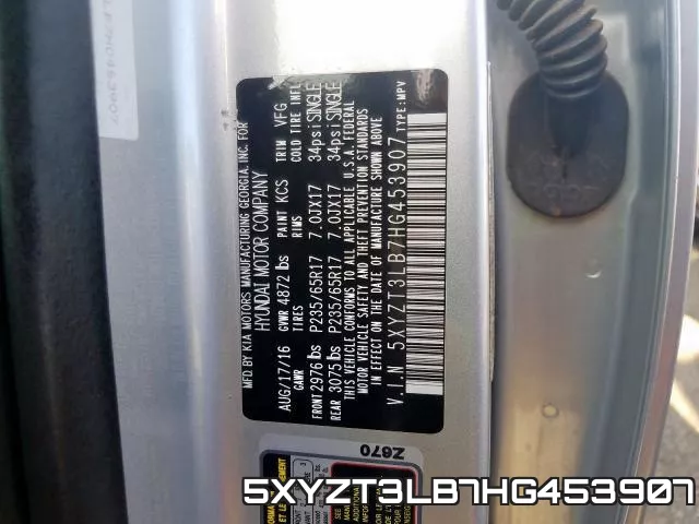 5XYZT3LB7HG453907